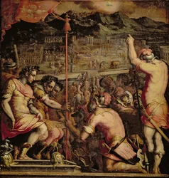 La fondazione di Firenze dal soffitto del Salone dei Cinquecento, 1565